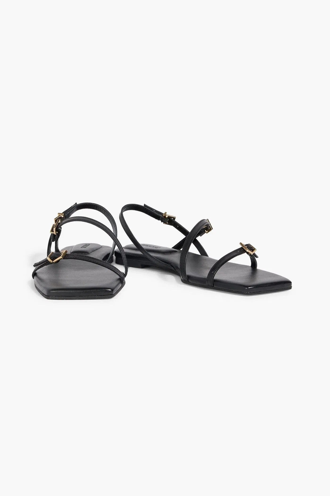 Simkhai Carey Leather Slingback Sandals Black Women's