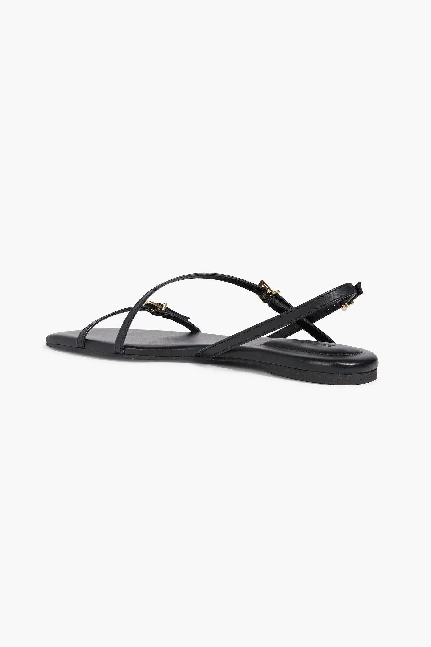 Simkhai Carey Leather Slingback Sandals Black Women's
