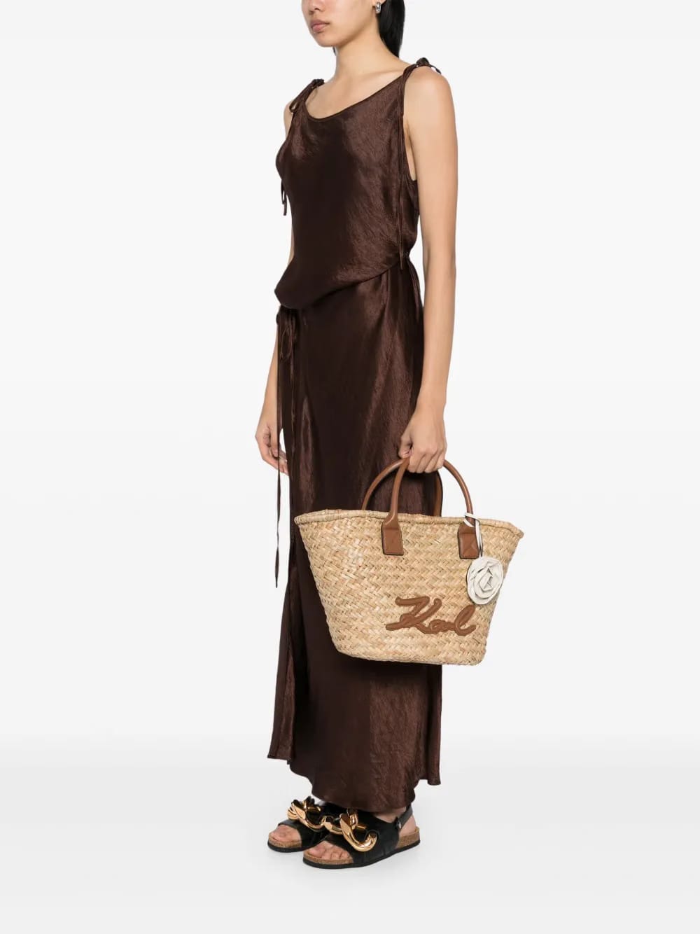 K/signature Medium Raffia beach bag