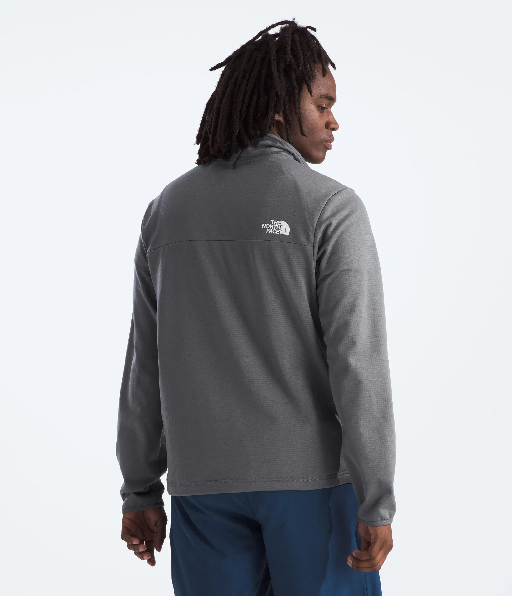 The North Face Men’s Cedar Trail Grid Fleece ¼-Zip Smoked Pearl