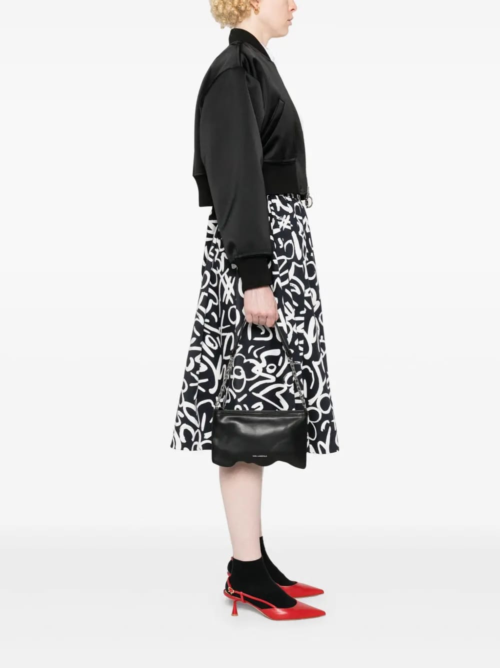 rhinestone-logo shoulder bag