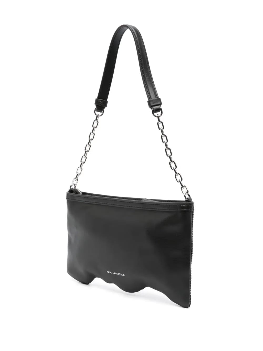 rhinestone-logo shoulder bag