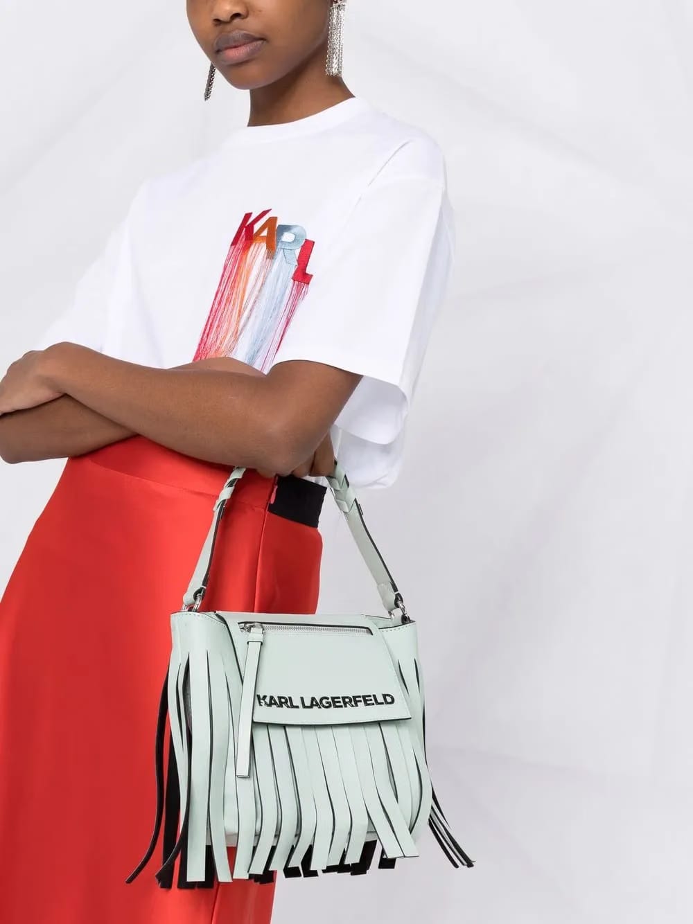 K/Fringe mini hobo bag