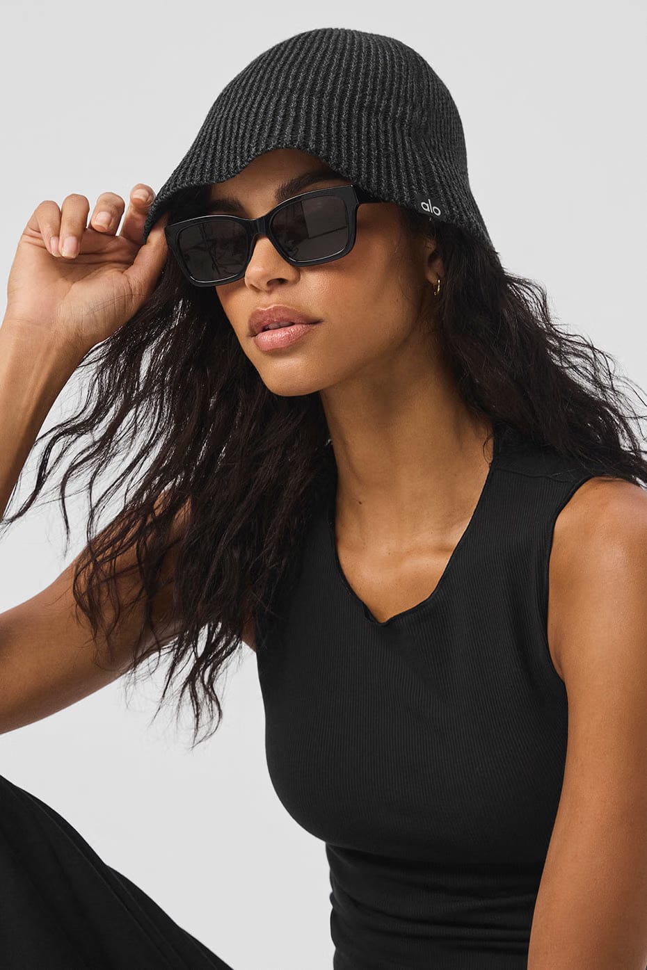 Alo Yoga Denim Knit Cloche