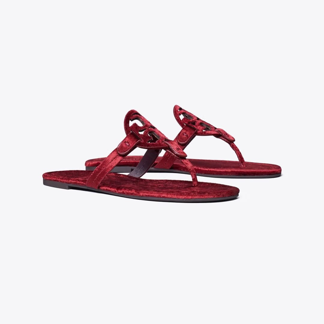 Tory Burch Miller Velvet Sandal BURGUNDY BERRY