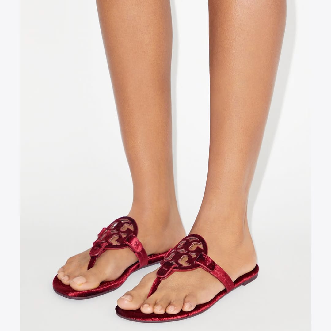 Tory Burch Miller Velvet Sandal BURGUNDY BERRY