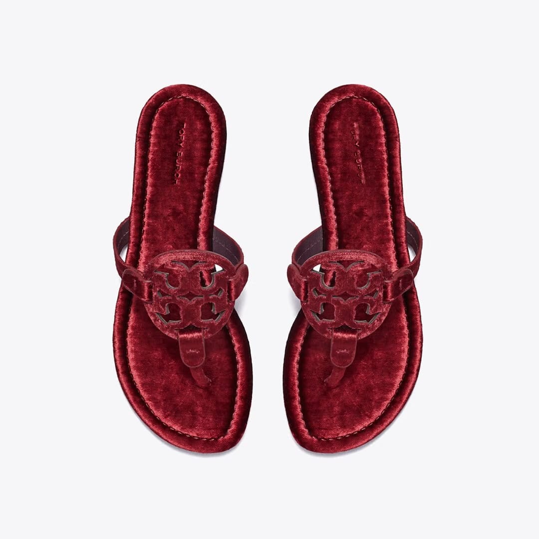 Tory Burch Miller Velvet Sandal BURGUNDY BERRY