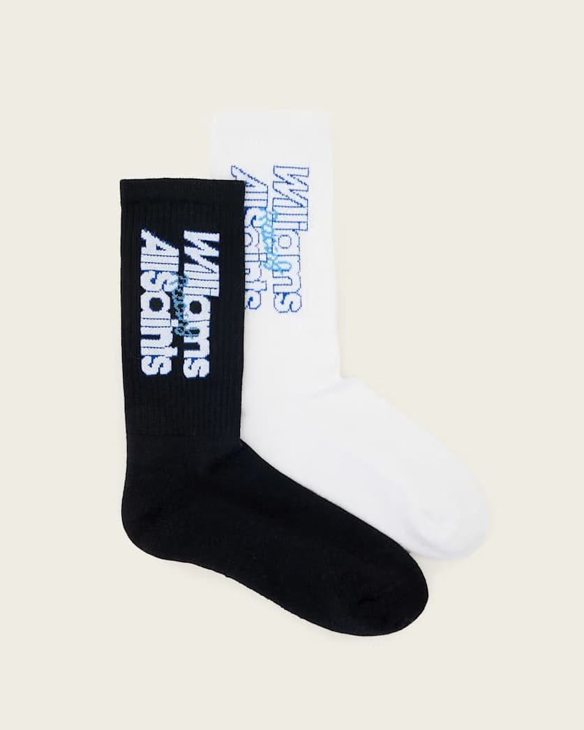 AllSaints Williams X Allsaints Jacquard Socks 2 Pack Women's White/Black Women's