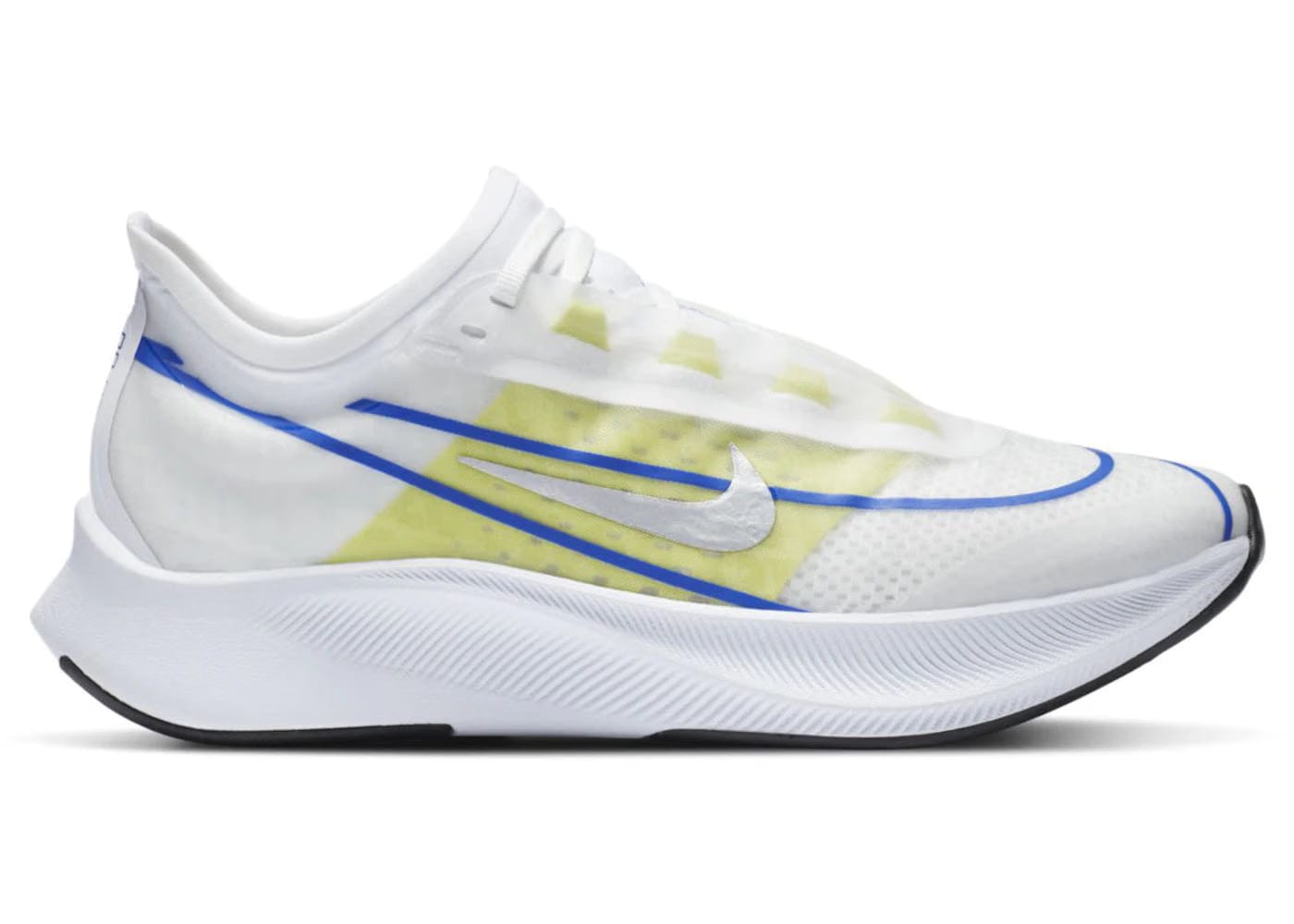 Nike Zoom Fly 3 White Silver Blue Lime Womens