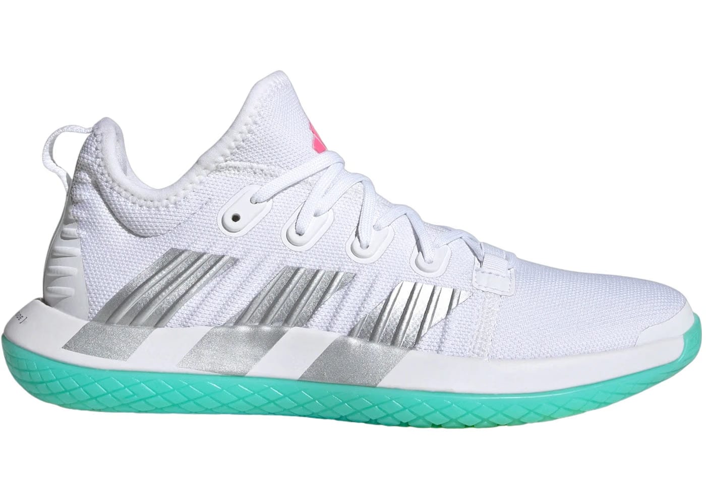 Adidas Stabil Next Gen Handball Cloud White Silver Metallic Lucid Pink Womens