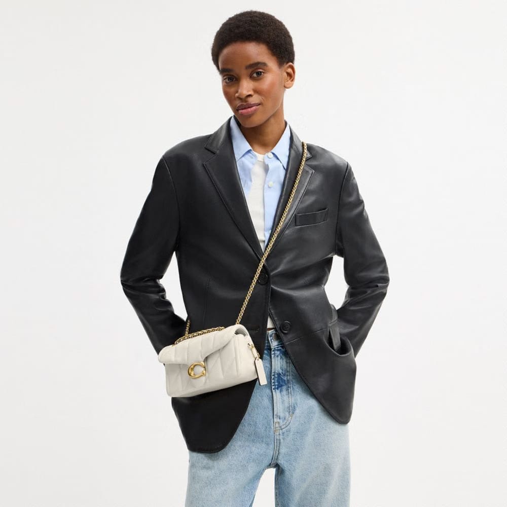 Coach Tabby Shoulder Bag 20 With Pillow Quilting Nappa Leather-Brass-Chalk