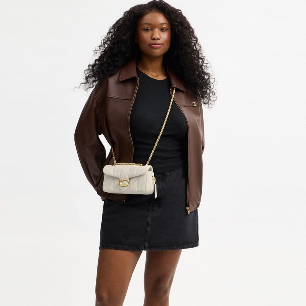 Coach Tabby Shoulder Bag 20 With Pillow Quilting Nappa Leather-Brass-Chalk