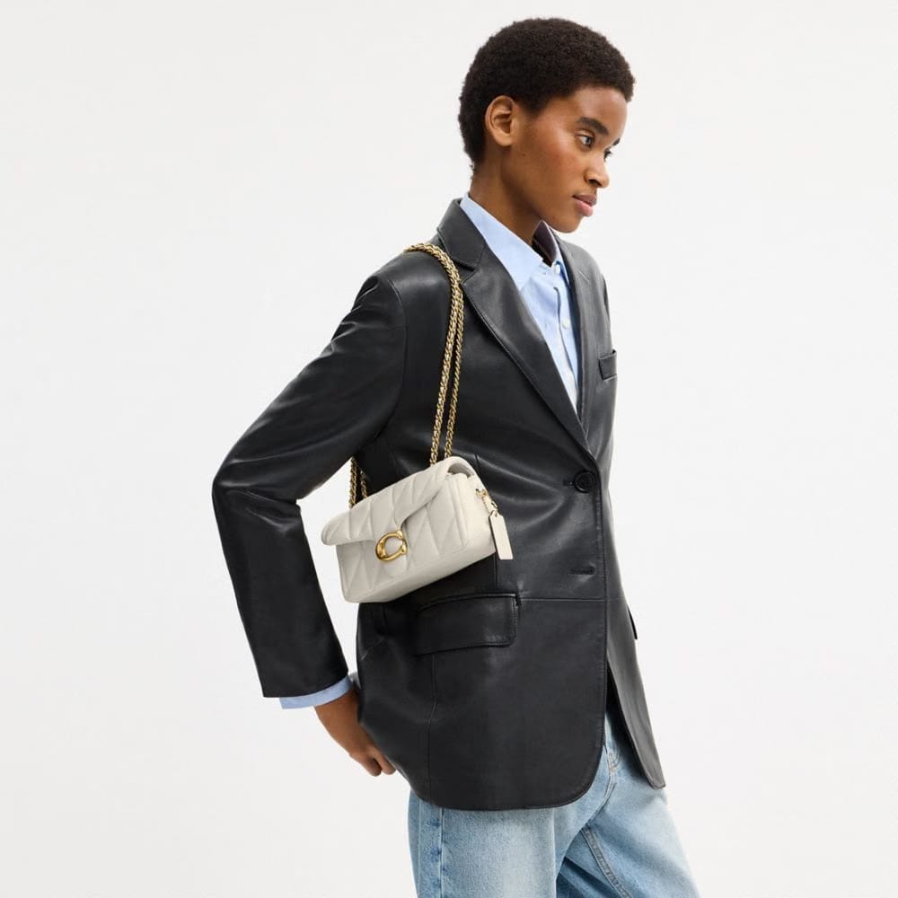 Coach Tabby Shoulder Bag 20 With Pillow Quilting Nappa Leather-Brass-Chalk