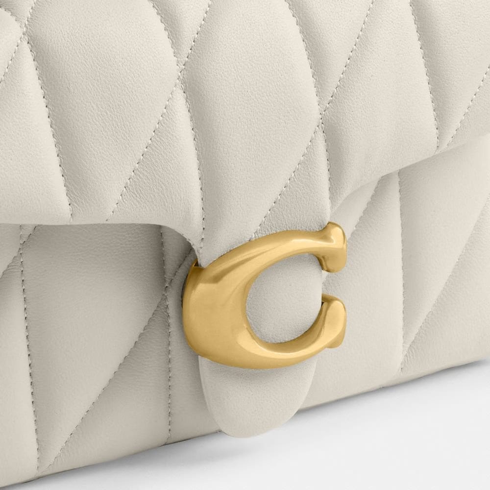 Coach Tabby Shoulder Bag 20 With Pillow Quilting Nappa Leather-Brass-Chalk