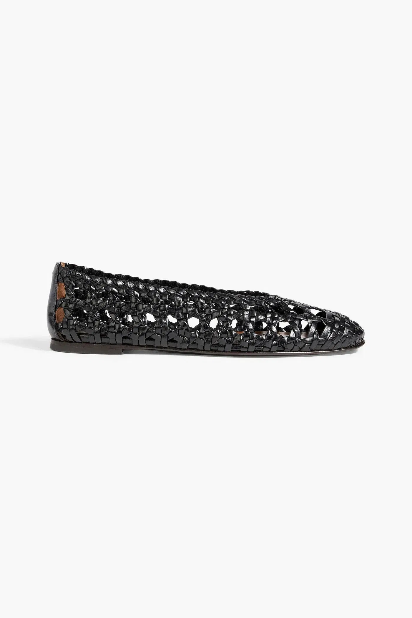 Giuseppe Zanotti Amanda 05 Woven Leather Ballet Flats Black Women's