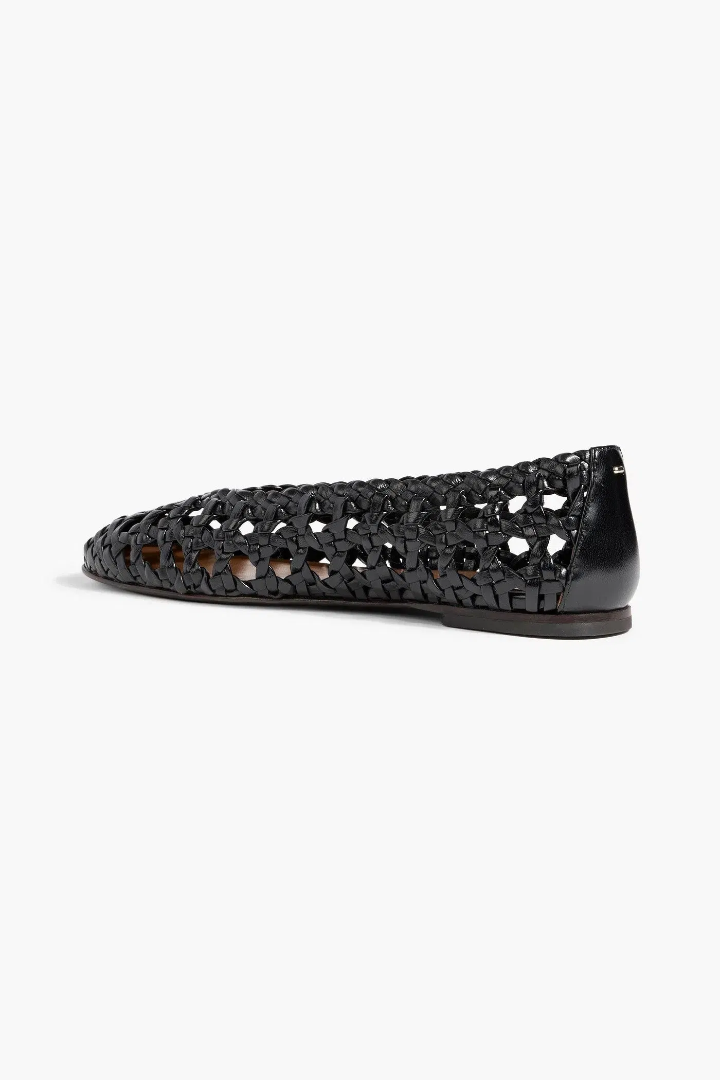 Giuseppe Zanotti Amanda 05 Woven Leather Ballet Flats Black Women's