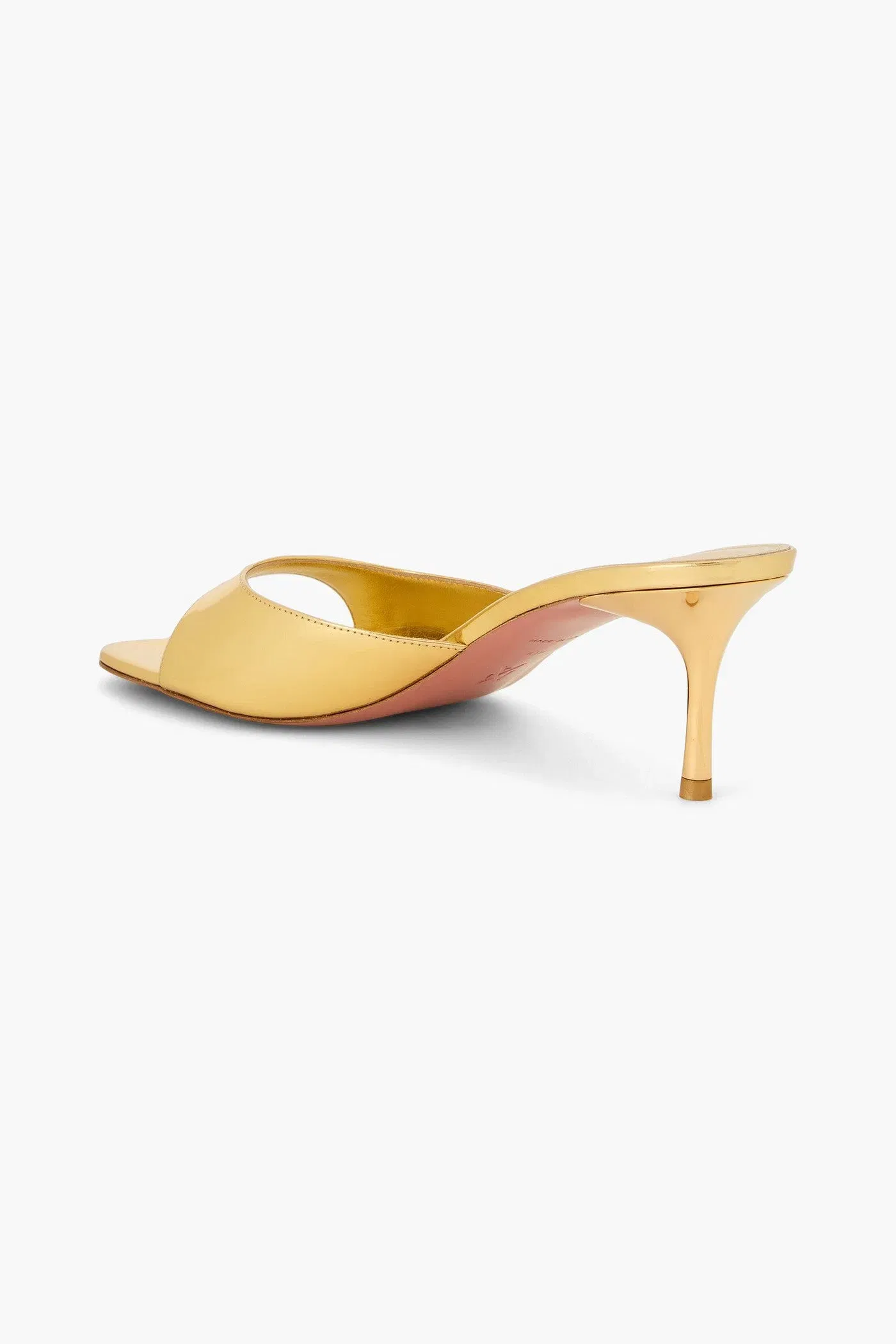 Amina Muaddi Jeanne Mirrored-Leather Mules Gold Women's