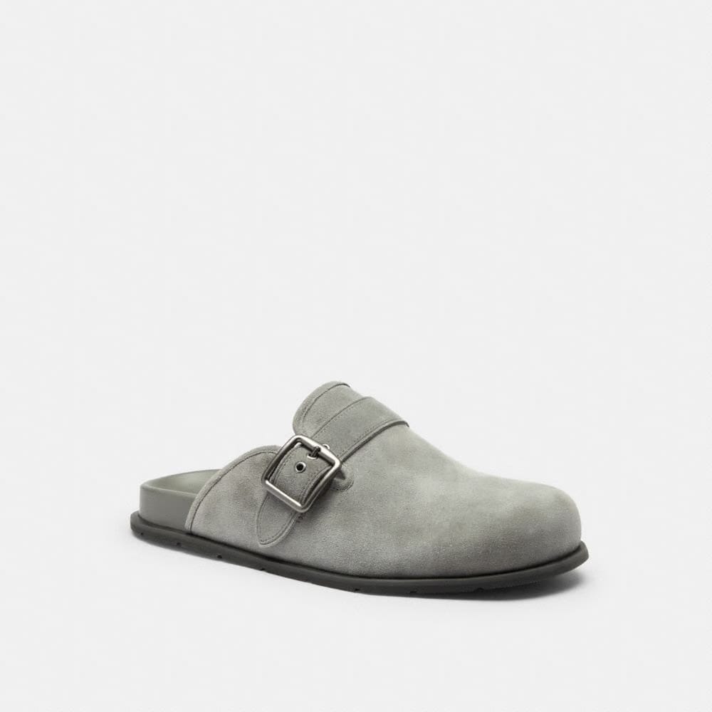 Men's Coach Buckle Clog Charcoal
