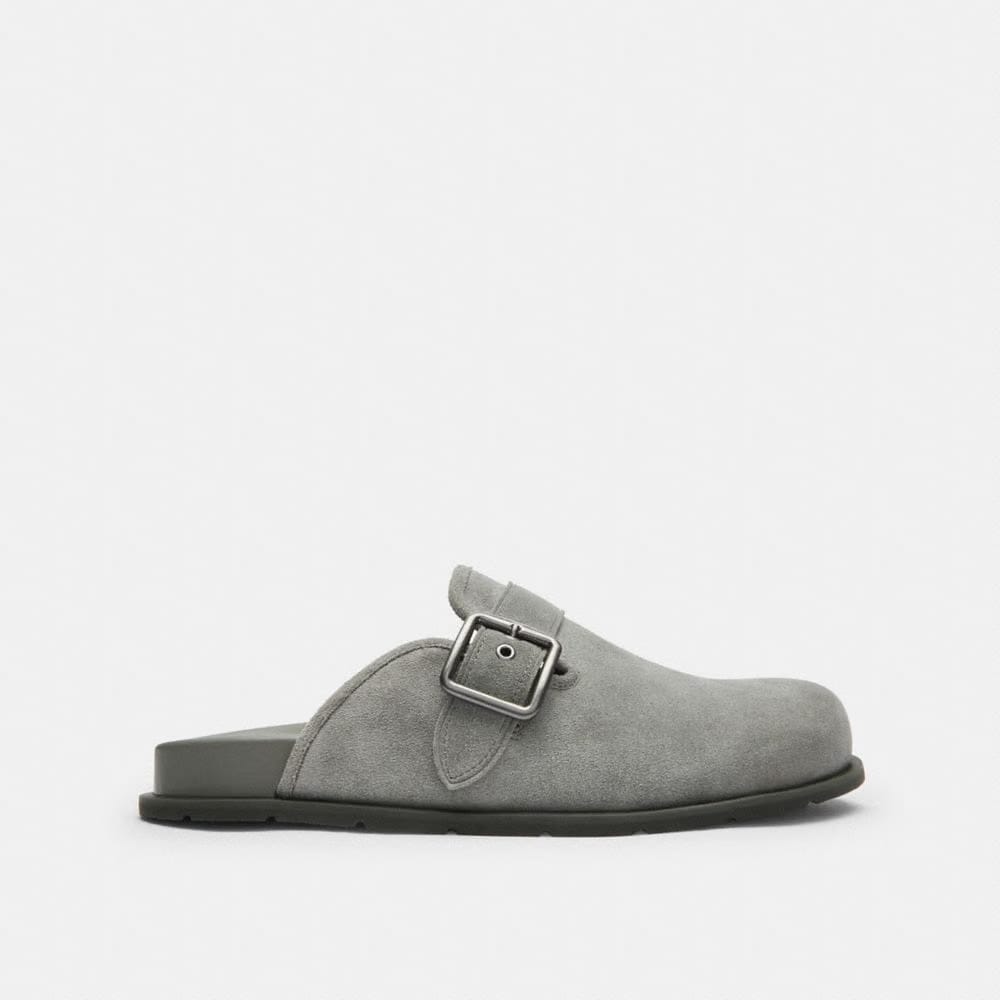Men's Coach Buckle Clog Charcoal
