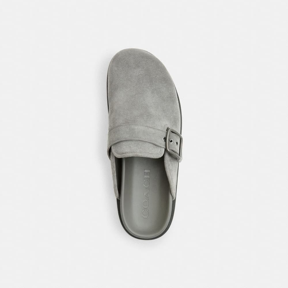 Men's Coach Buckle Clog Charcoal