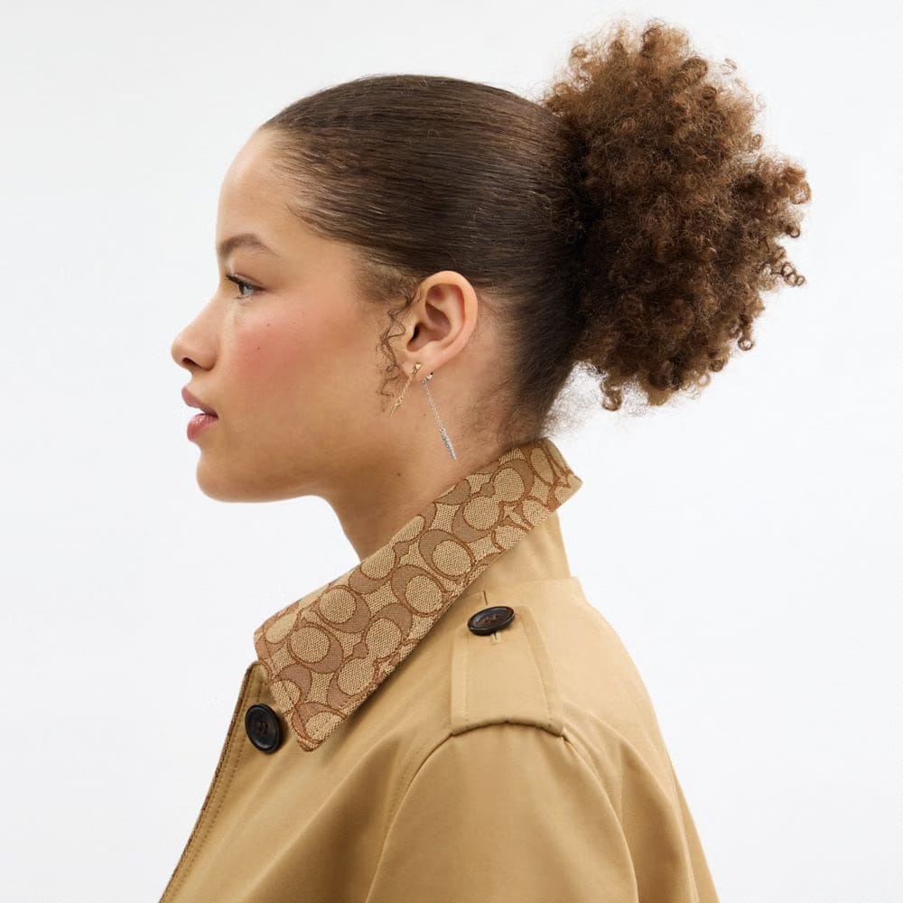 Coach Trench With Signature Piping Khaki