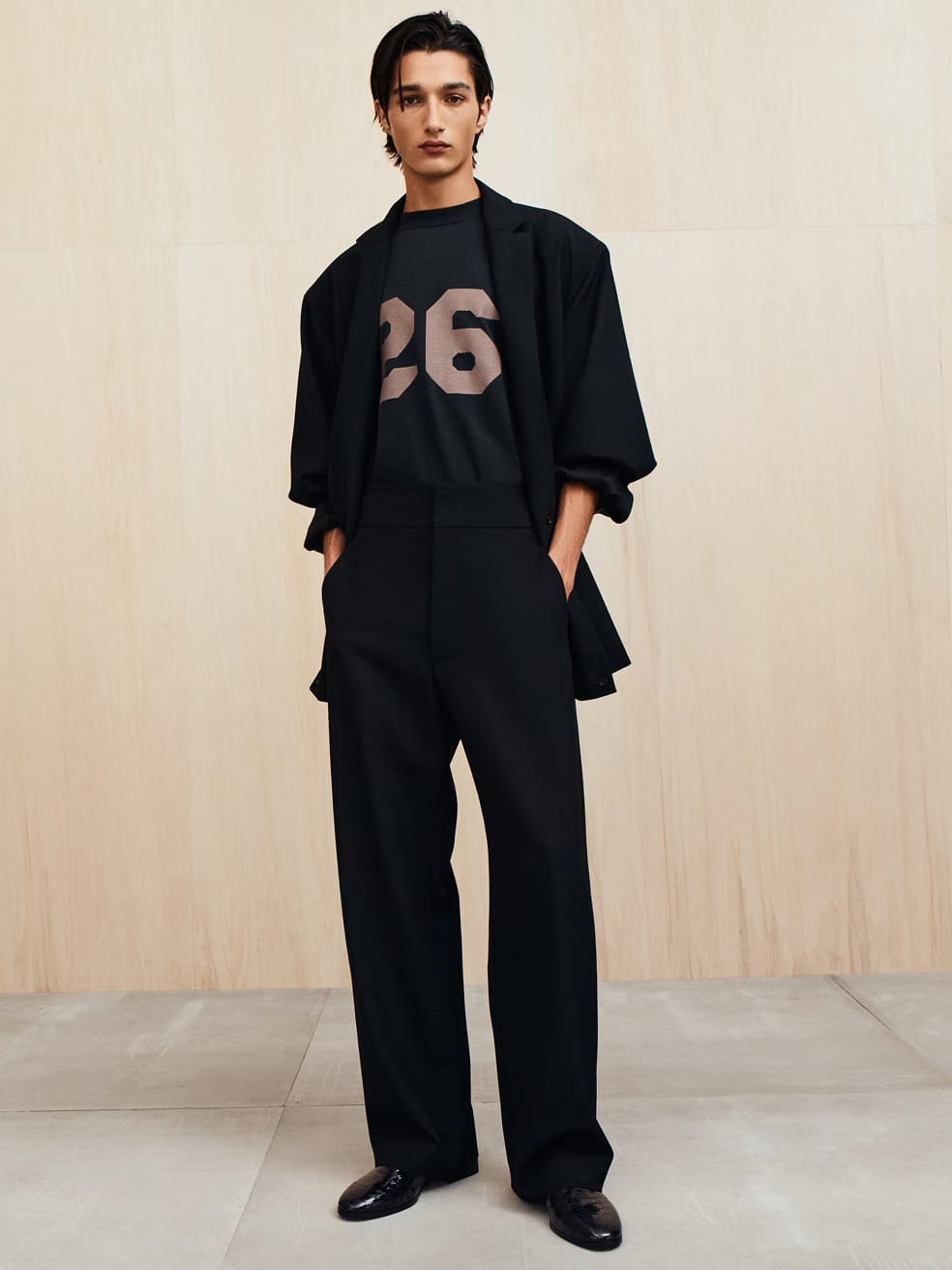 Essentials Wool Ripstop Casual Flat Front Pant Black