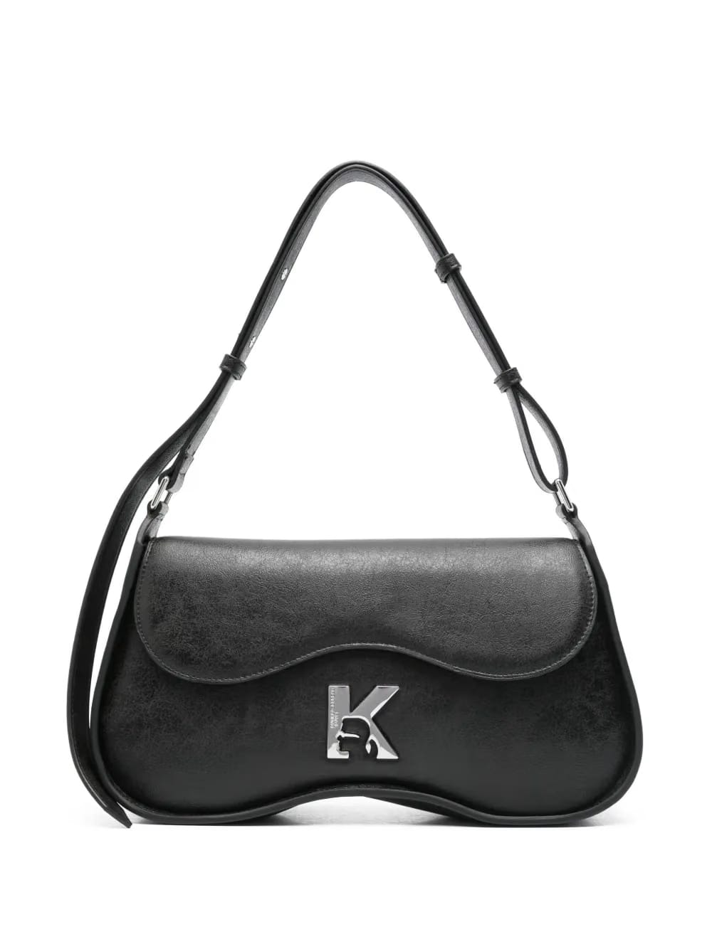 K-logo curved shoulder bag