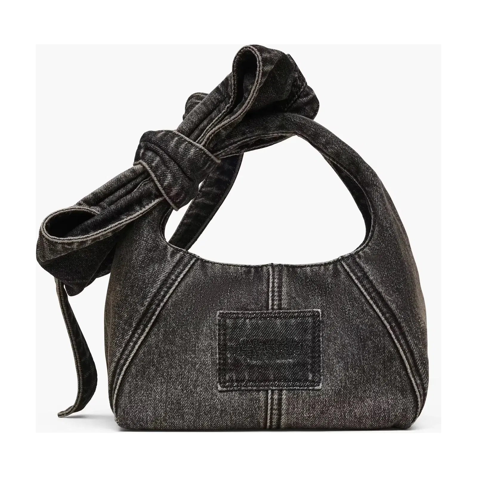 Marc Jacobs The Bow Denim Mini Sack Bag Black Wash