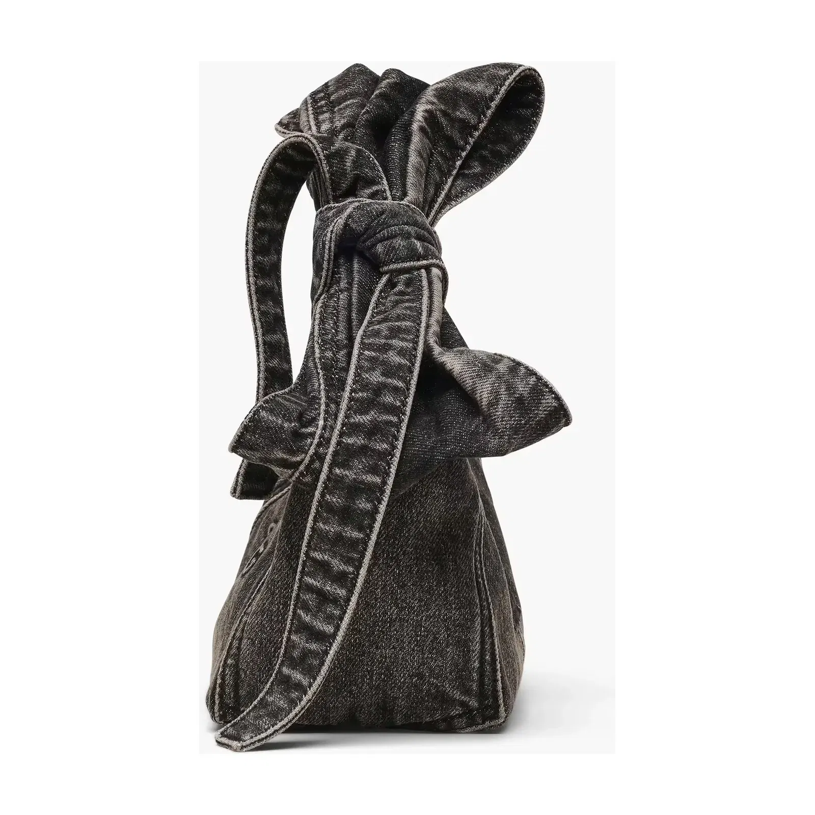 Marc Jacobs The Bow Denim Mini Sack Bag Black Wash