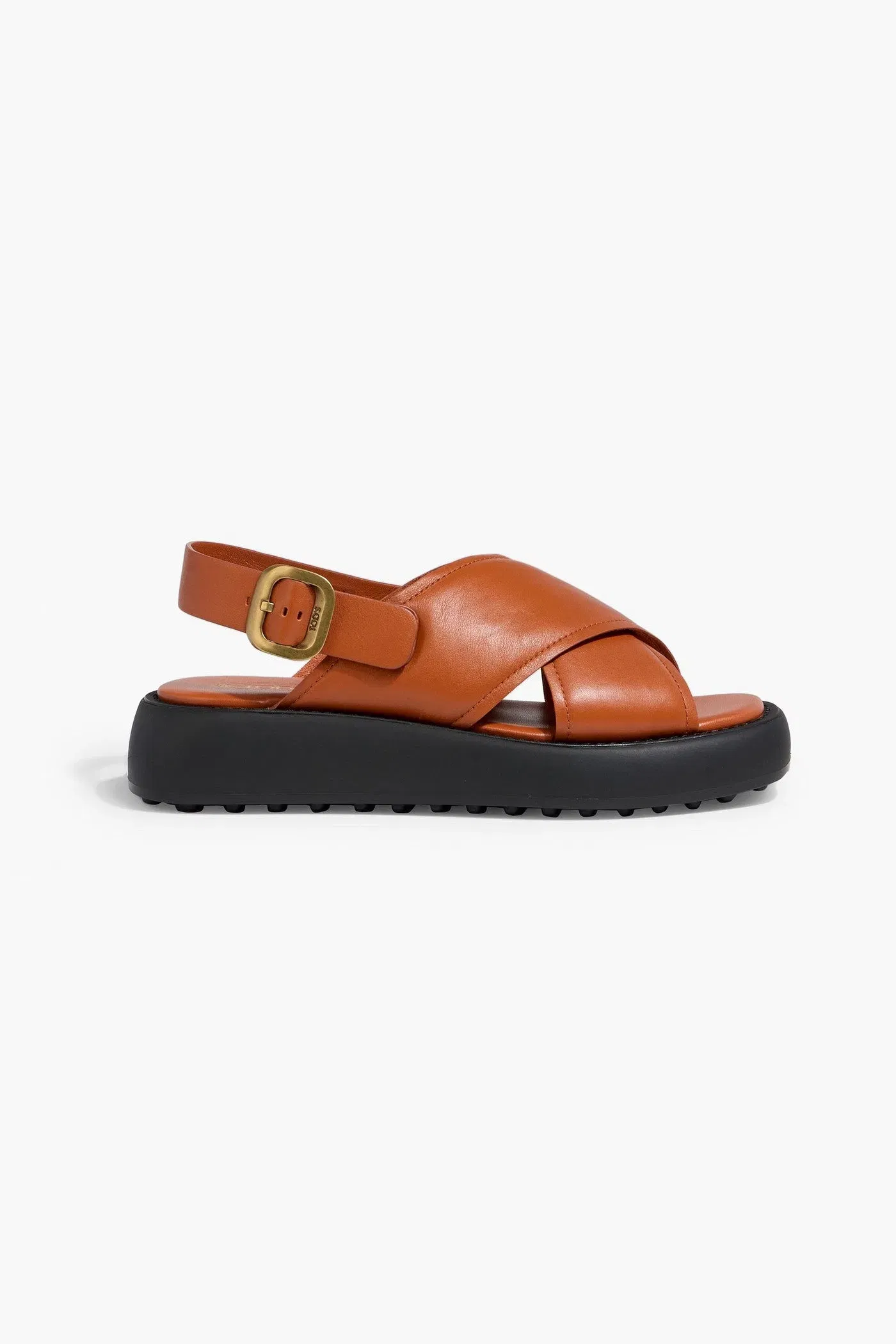 Tod's Leather Platform Slingback Sandals Tan Women's