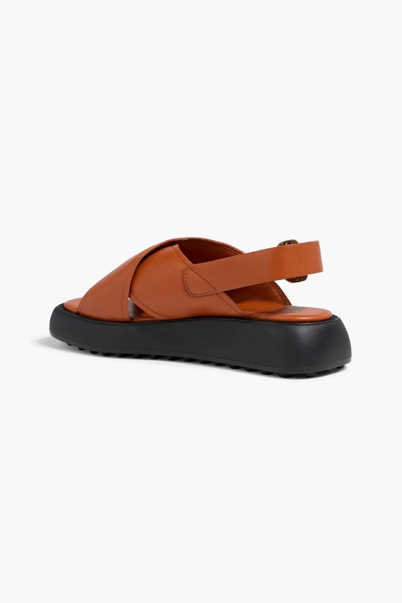 Tod's Leather Platform Slingback Sandals Tan Women's