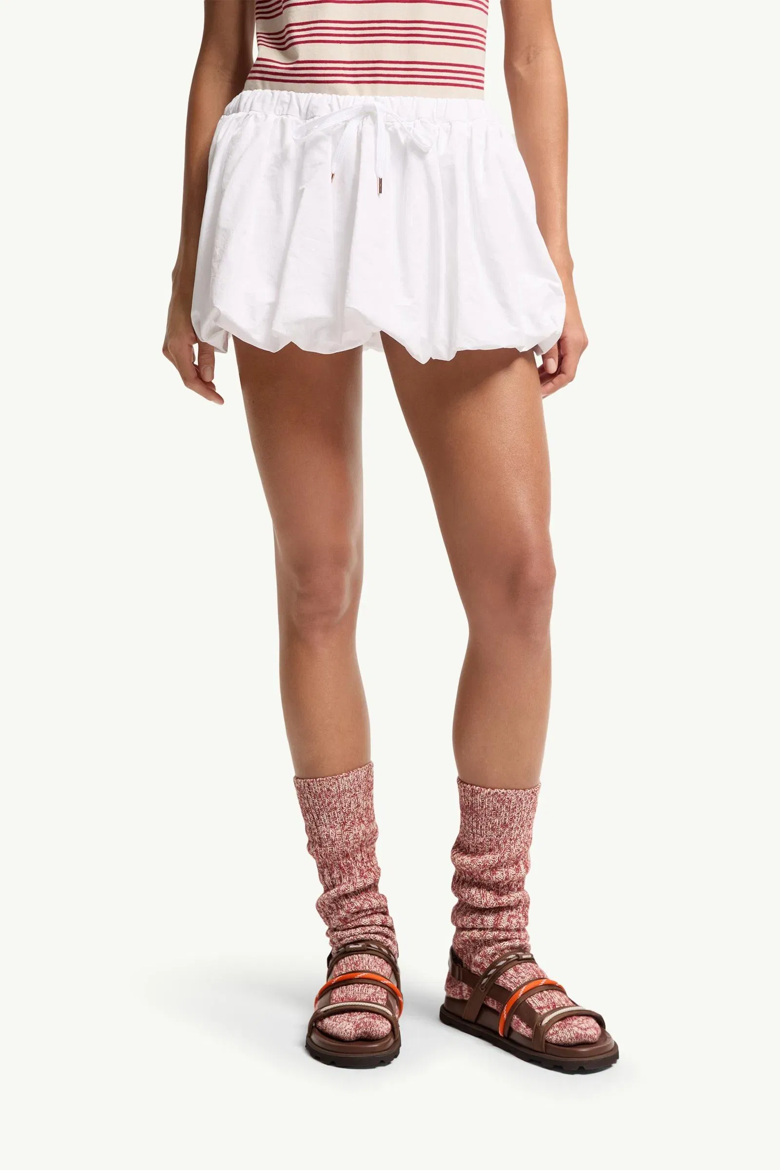 Moncler Cotton Blend Balloon Mini Skirt White White