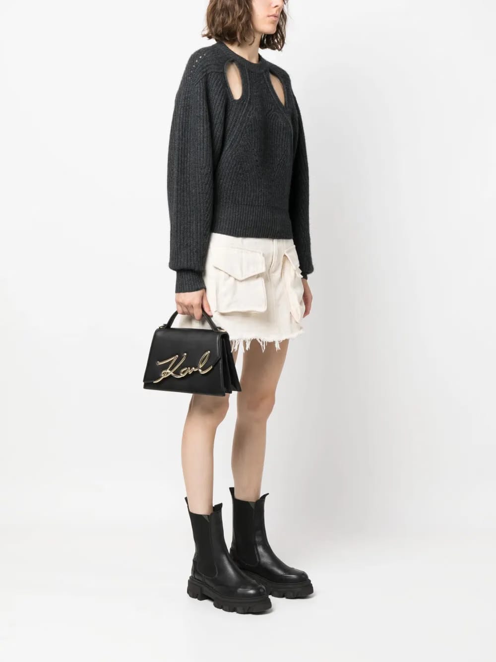 medium Signature leather cross body bag