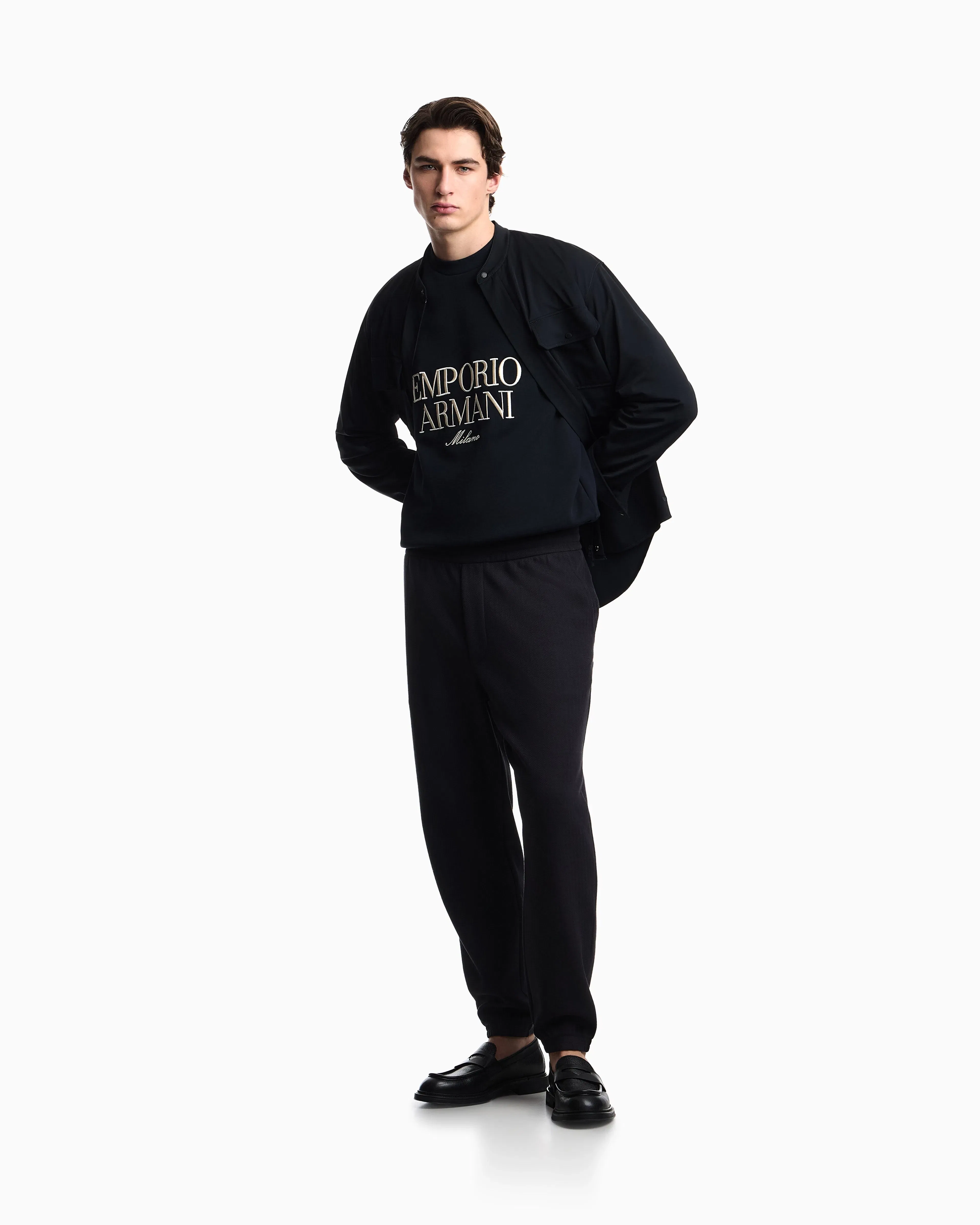 Emporio Armani French terry jersey sweatshirt with embroidered logo