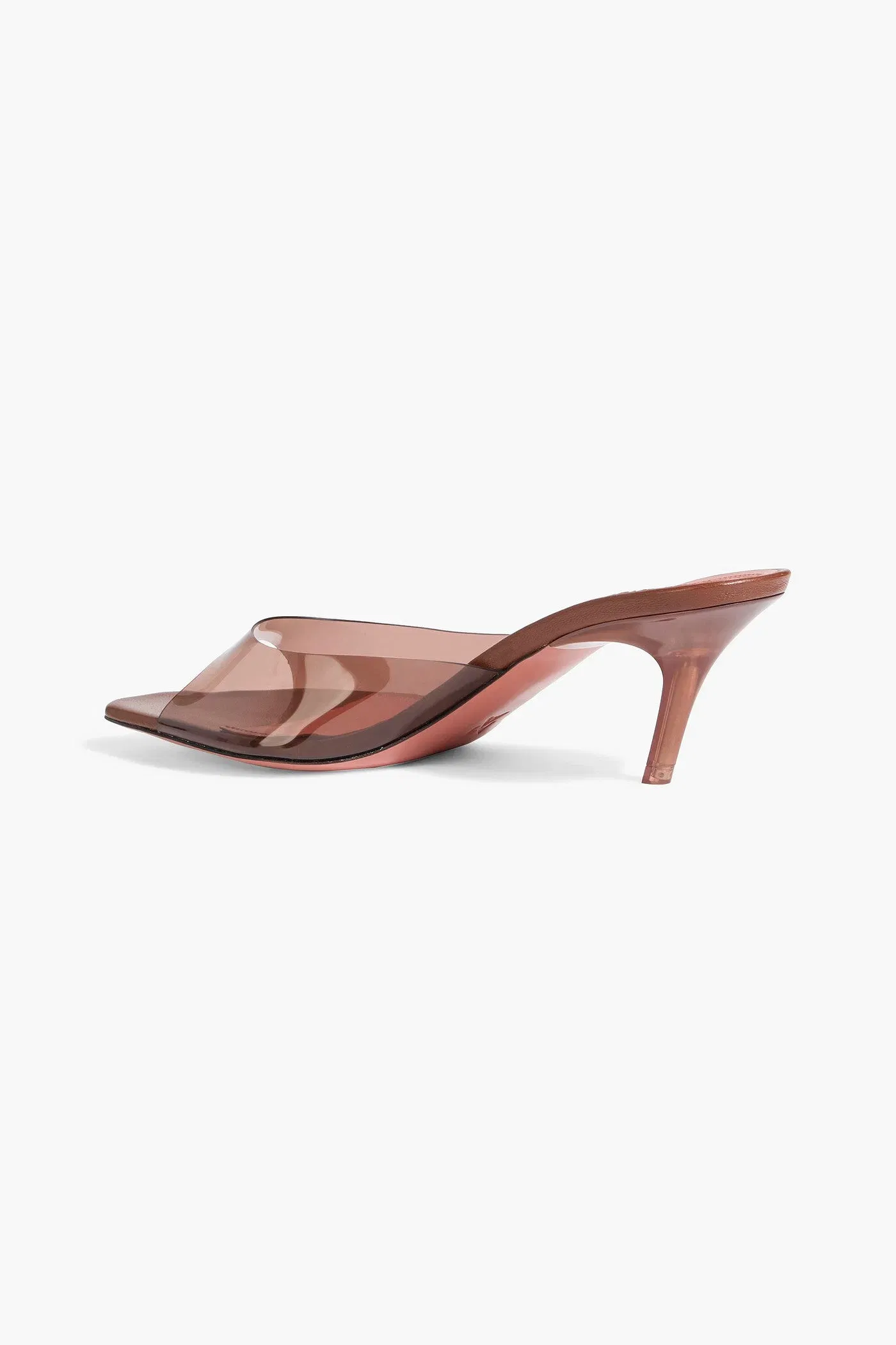 Amina Muaddi Alexa Glass 60 Pvc Mules Brown Women's