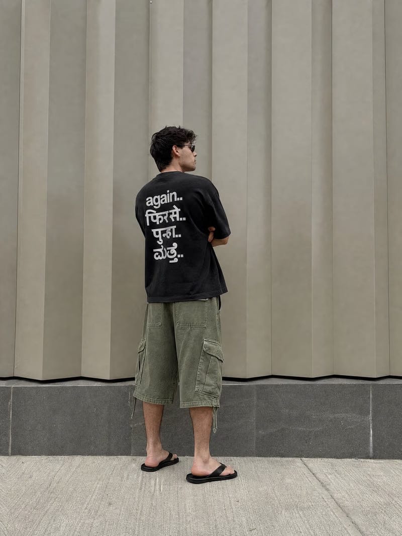 Forfksake Again Black Oversized T-Shirt