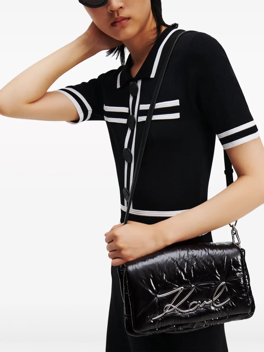 K/Signature padded shoulder bag