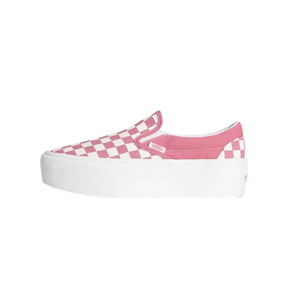 Vans Classic Slip-On Checkerboard Platform Shoe Mauvewood Pink