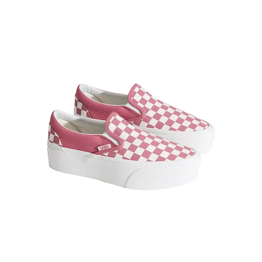 Vans Classic Slip-On Checkerboard Platform Shoe Mauvewood Pink