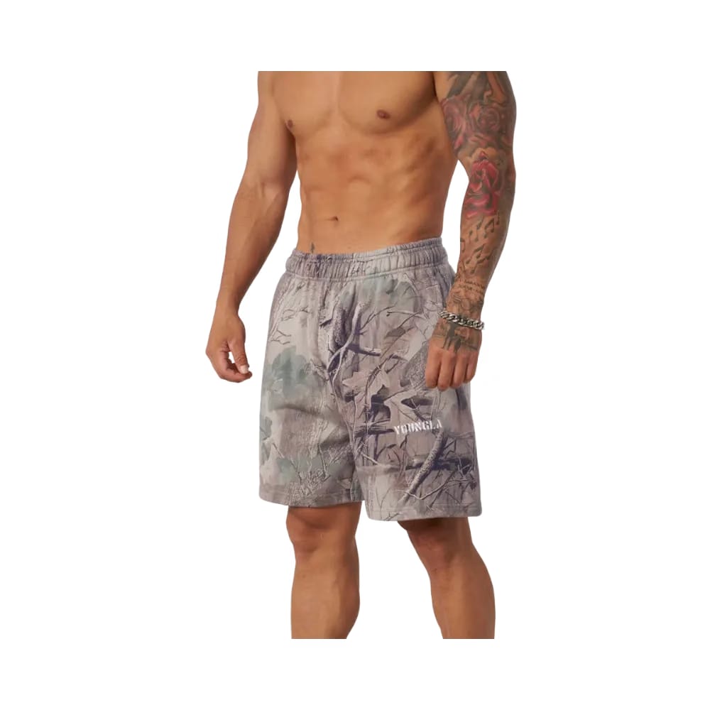 YoungLA Tree Camo Collection Shorts Beige Tree Camo