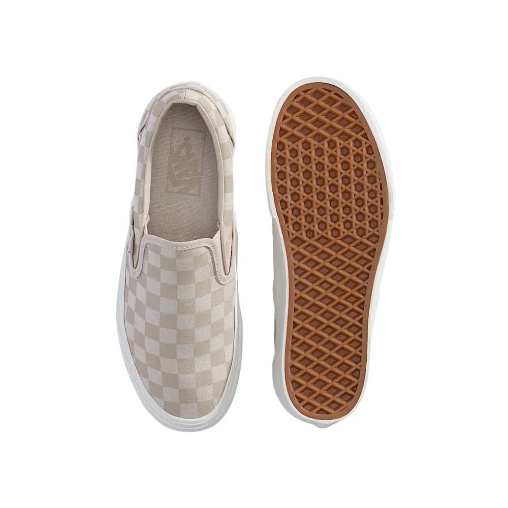 Vans Classic Slip-On Checkerboard Platform Shoe Checkerboard Mushroom Brown