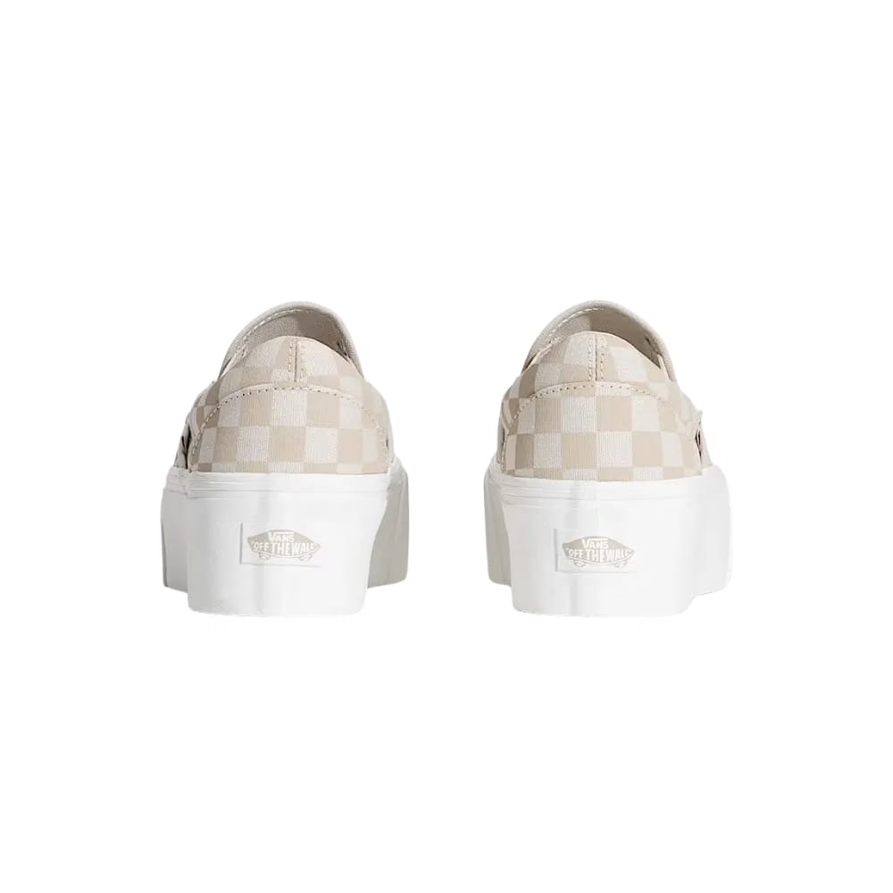 Vans Classic Slip-On Checkerboard Platform Shoe Checkerboard Mushroom Brown