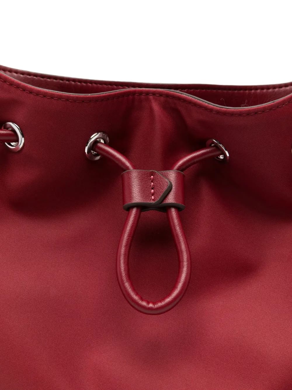 drawstring logo-patch shoulder bag