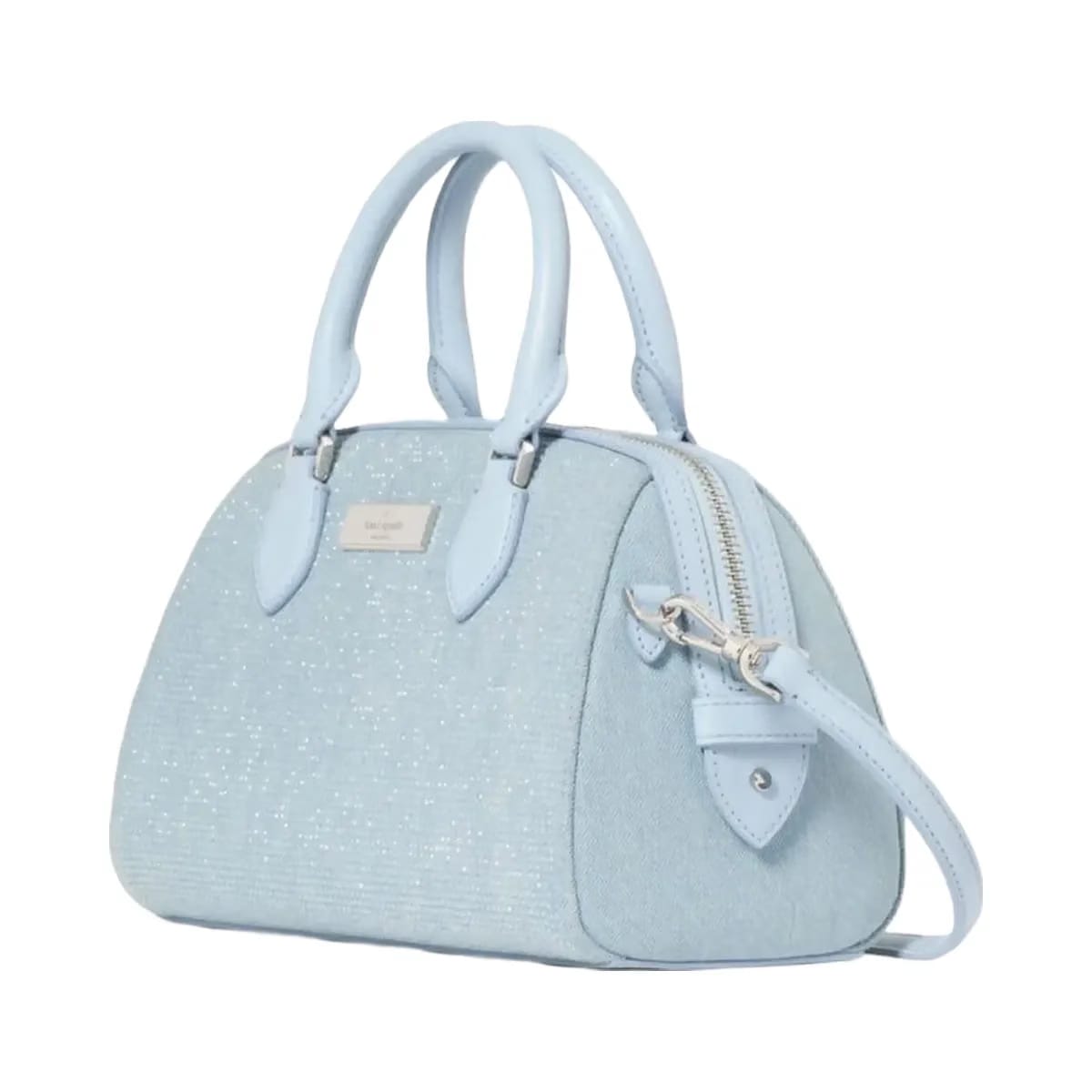 Kate Spade Madison Studded Denim Small Dolly Duffle Blue Multicolor