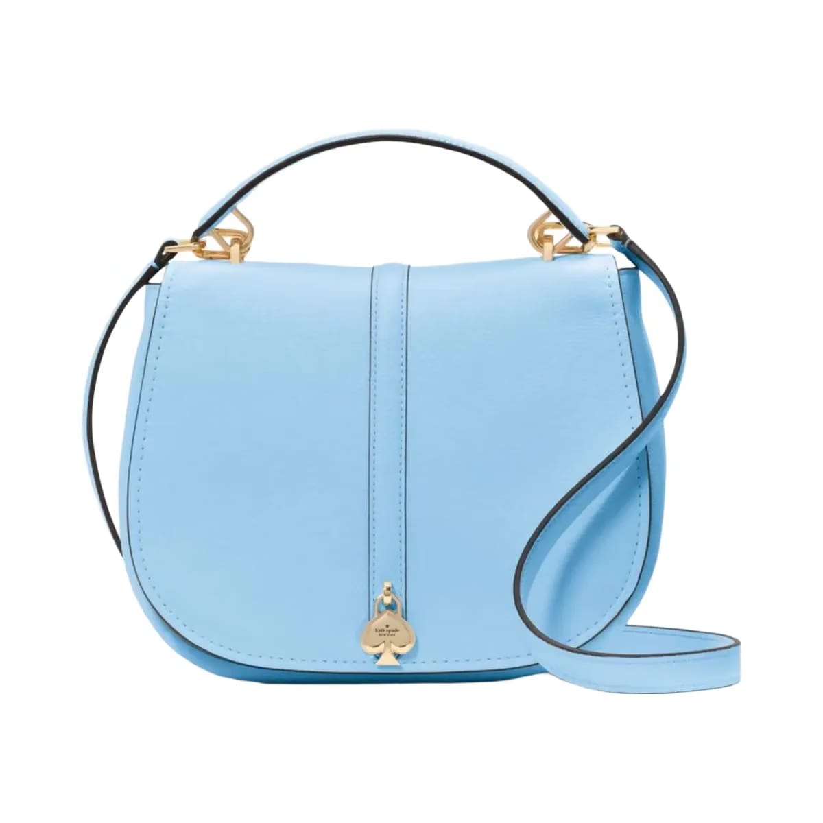 Kate Spade Kayla Pebbled Leather Saddle Bag Montauk Blue