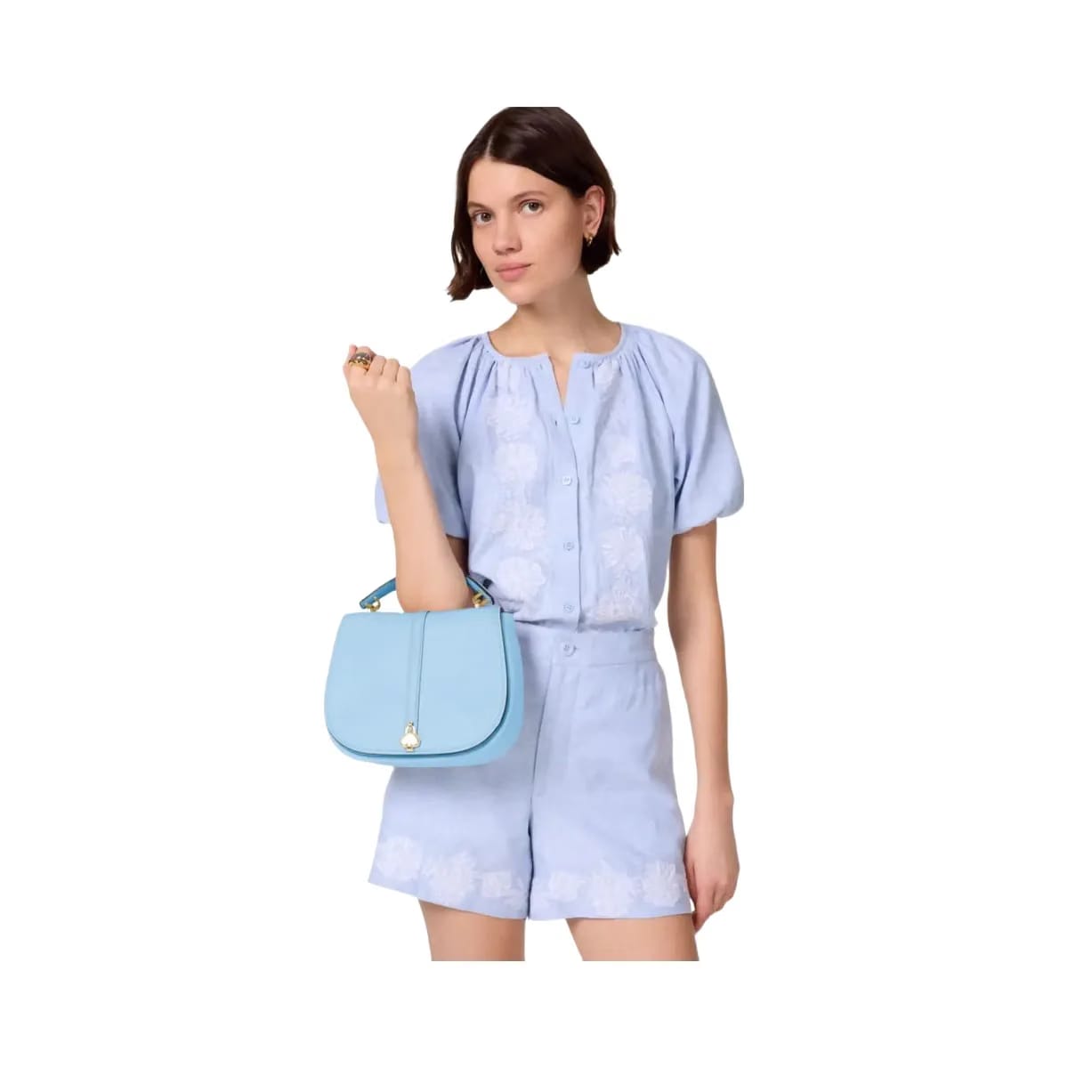Kate Spade Kayla Pebbled Leather Saddle Bag Montauk Blue