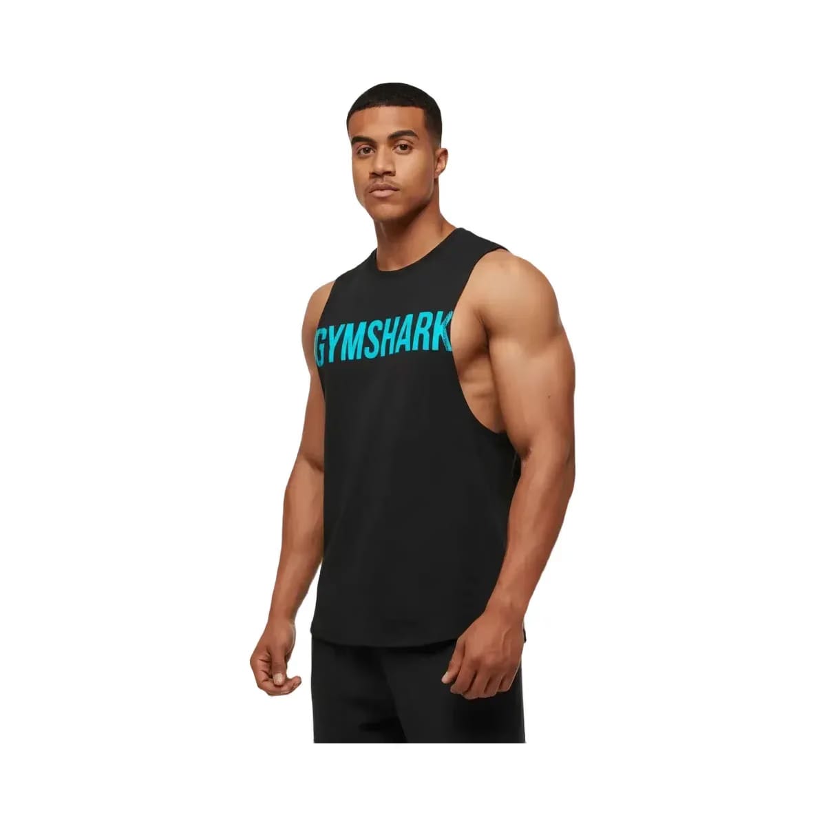 Gymshark Prime Drop Arm Tank Black/Brand Blue