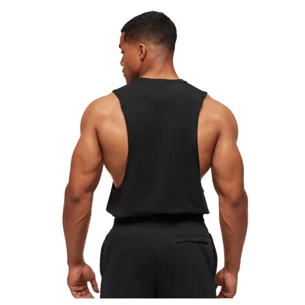 Gymshark Prime Drop Arm Tank Black/Brand Blue