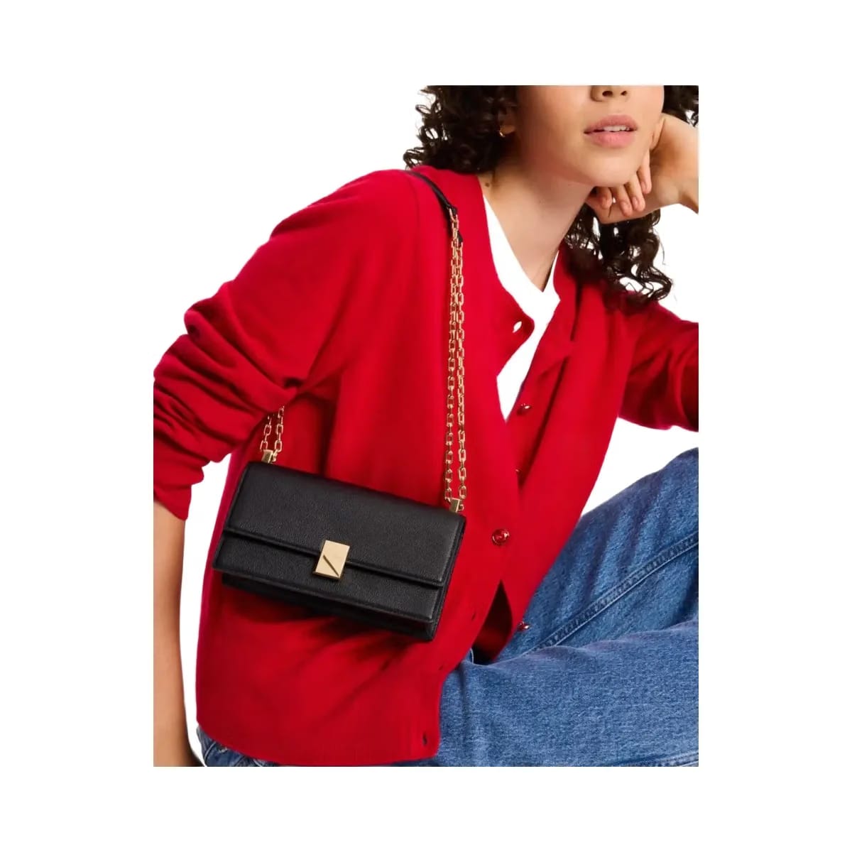 Kate Spade Deco Mini Flap Chain Crossbody Black