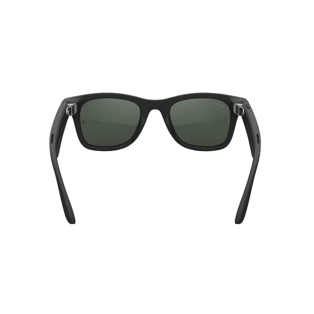 Ray Ban Meta Wayfarer Matte Black Frame Transition Clear/Green Lenses